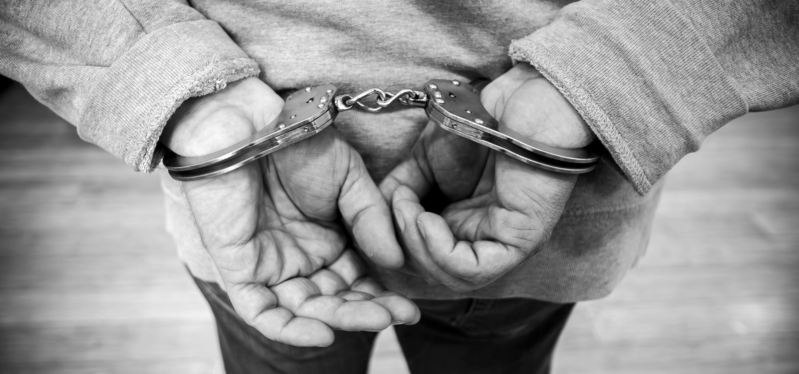 Handcuffs resting on a table