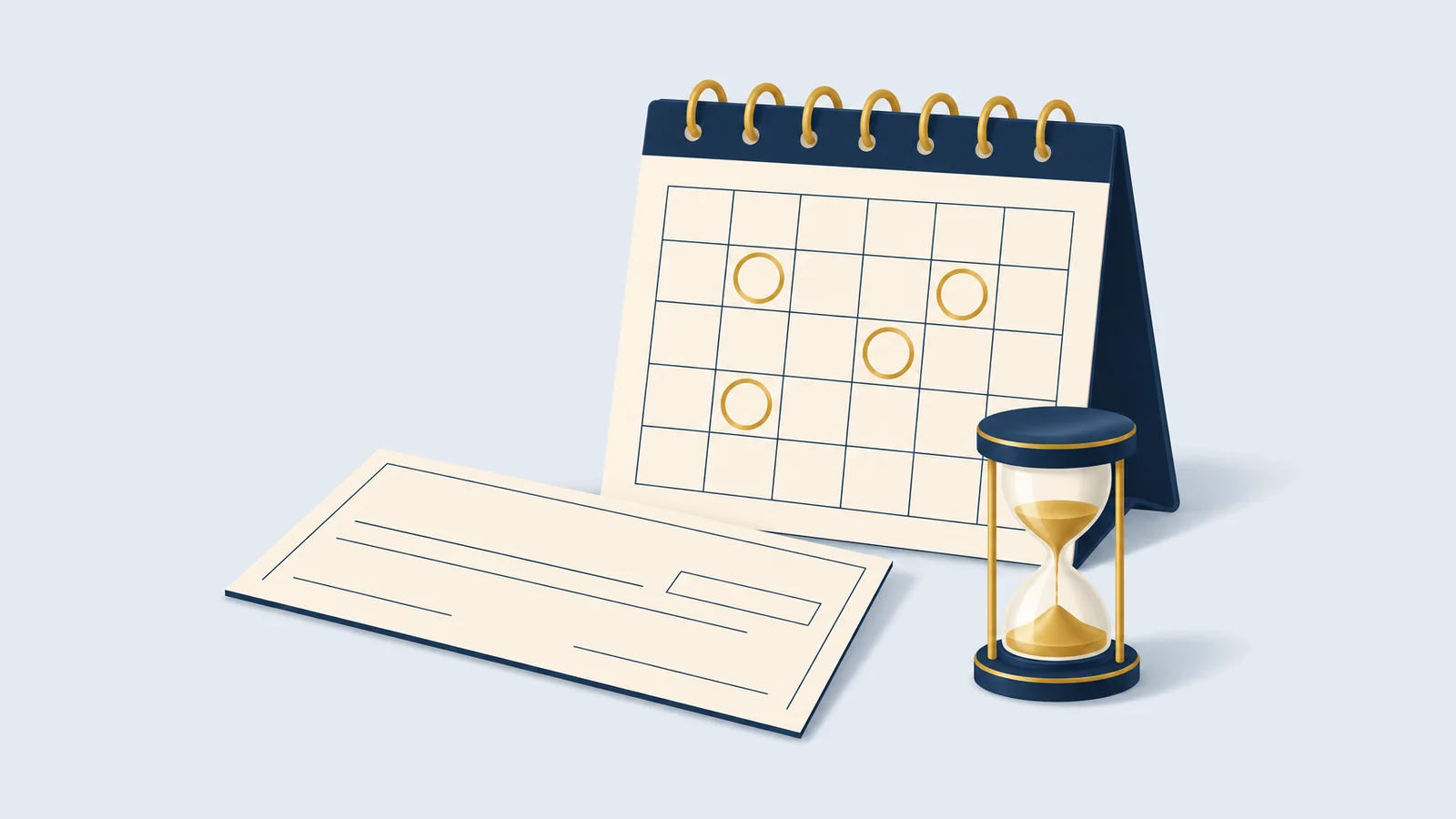 Calendar with a marked deadline, for the cheque dishonour deadline calculator