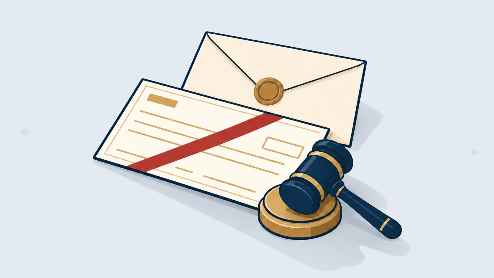 Bounced cheque with a legal notice envelope and a judge's gavel: a cheque dishonour case under section 138 in Bangladesh