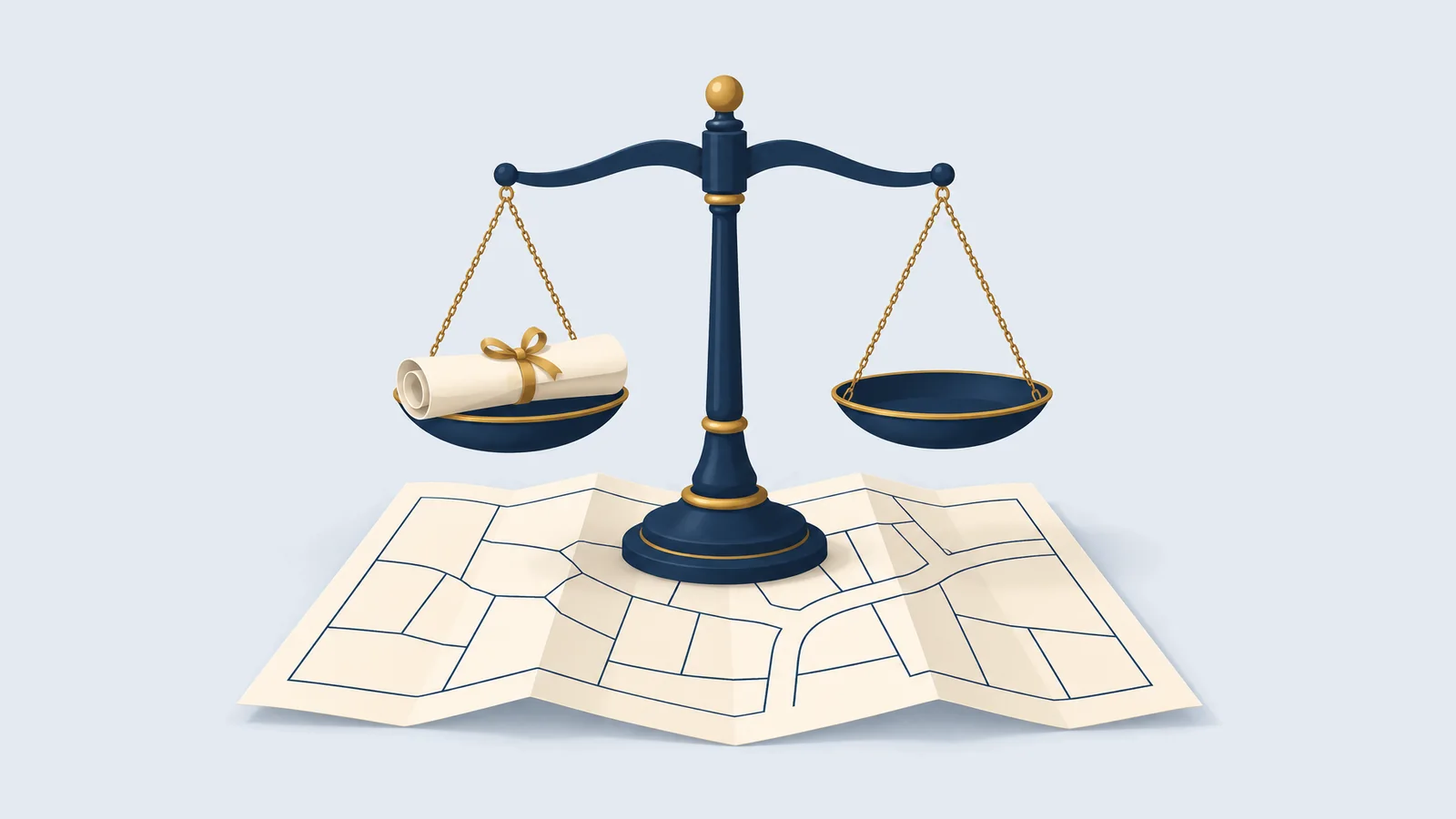 Scales of justice over a land record, for the declaratory suit Bangladesh guide