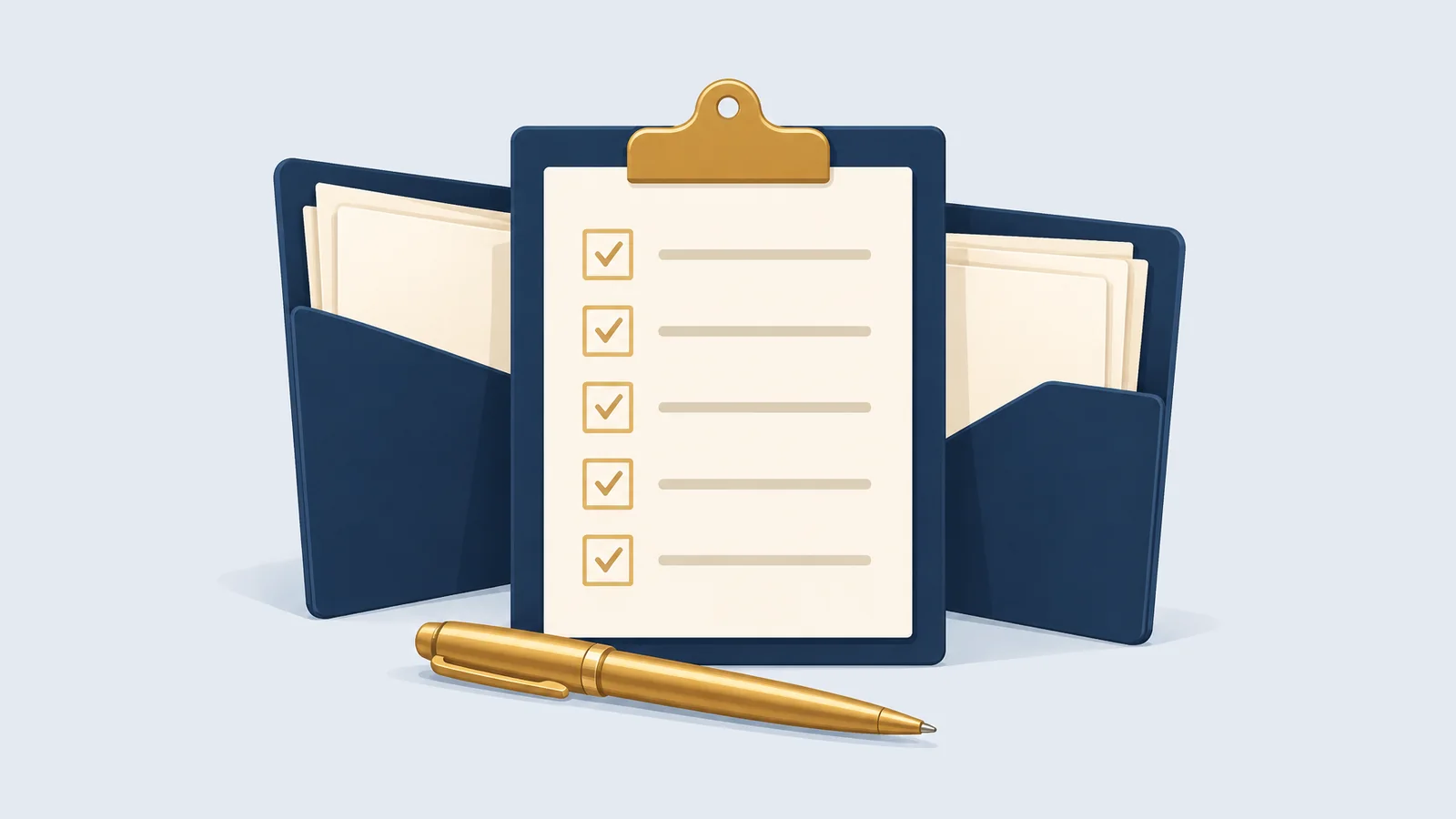 Stack of documents with a tick, for the legal document checklist generator Bangladesh