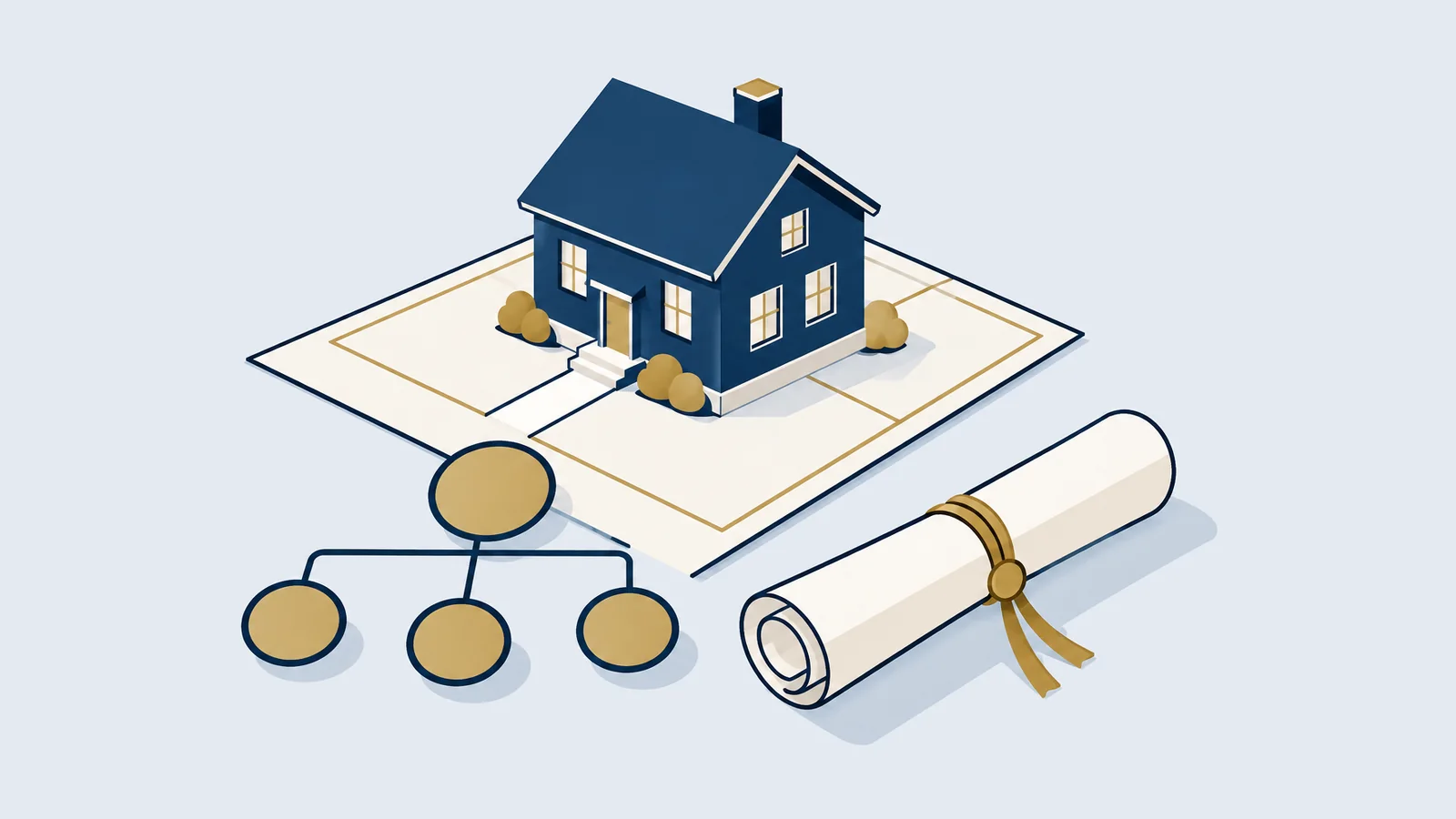 Illustration of a father's property being divided among his family in Bangladesh