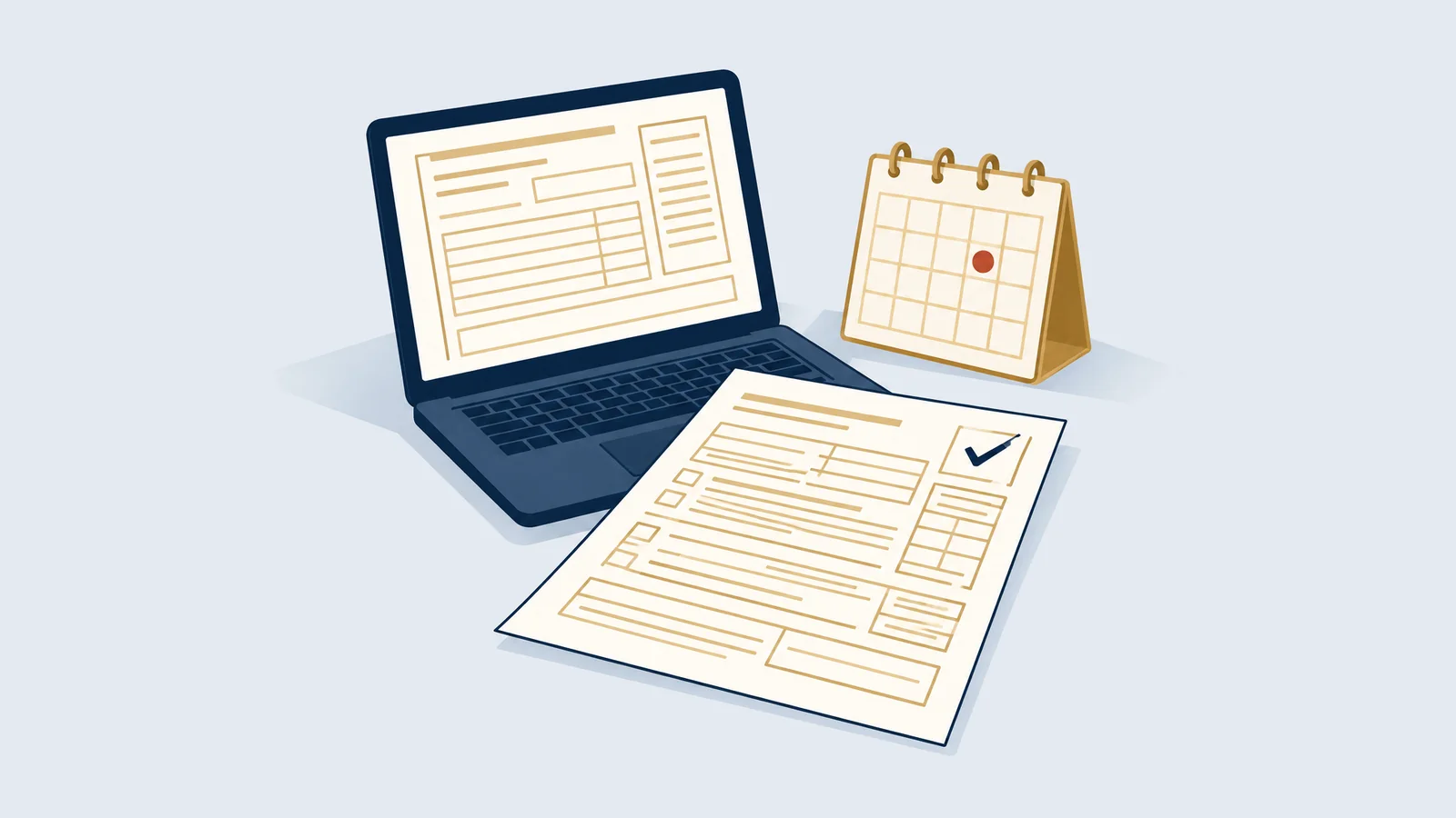 Tax return form, laptop and calendar for income tax return filing in Bangladesh 2026-27