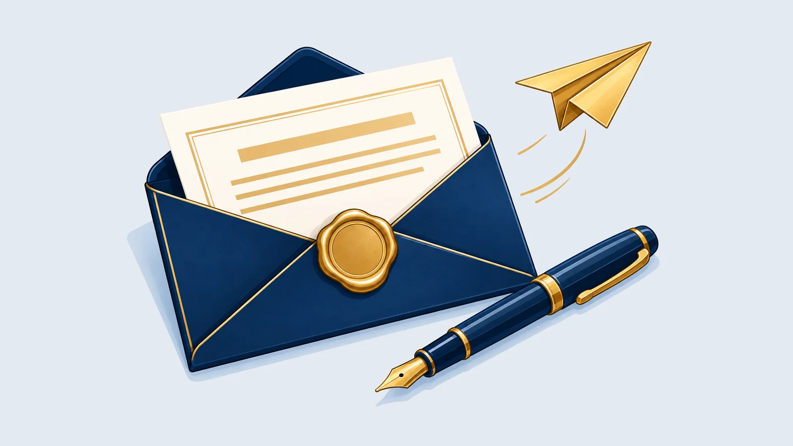 Illustration of a sealed envelope and letter, for sending a legal notice in Bangladesh