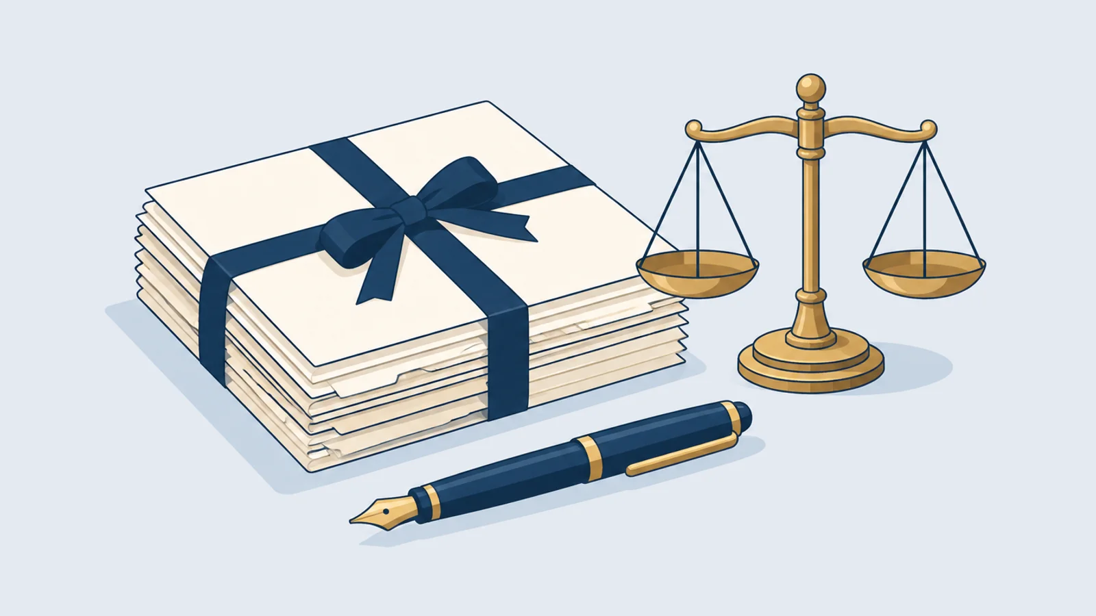 Tied case files with a balance scale and pen, for criminal, civil and writ cases in Bangladesh