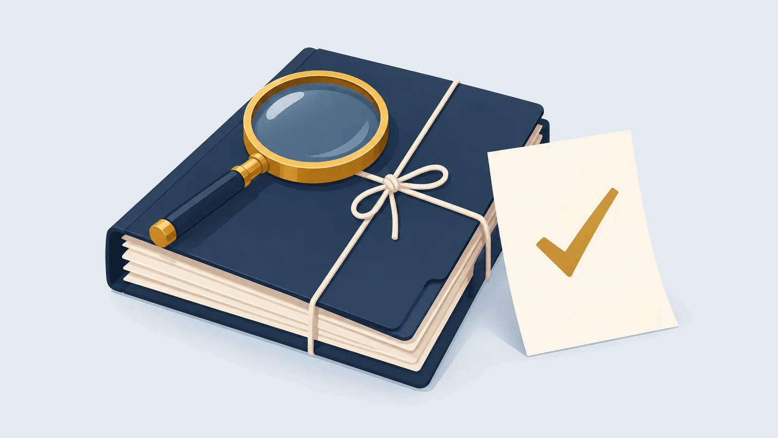 A thick case file with a gold magnifying glass and a short written opinion sheet, for case file review and second opinion in Bangladesh