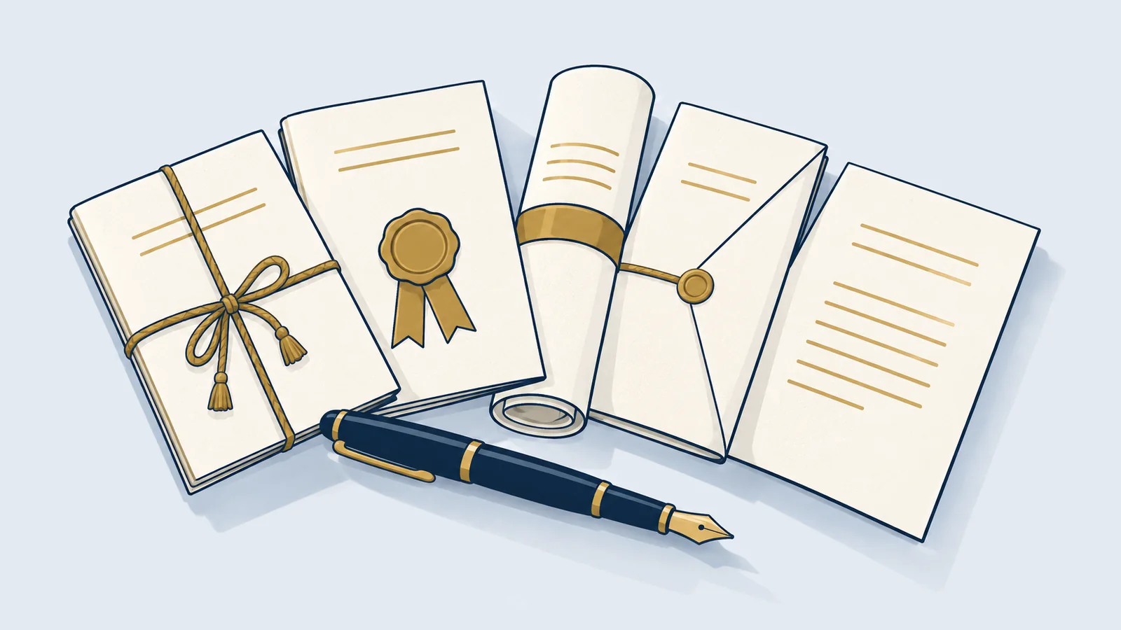 Different types of land deeds in Bangladesh laid side by side