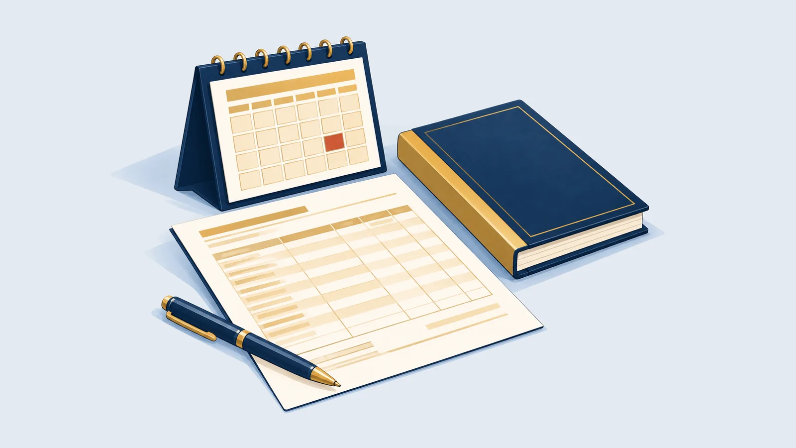 Monthly calendar and a VAT return form, for the Mushak 9.1 return